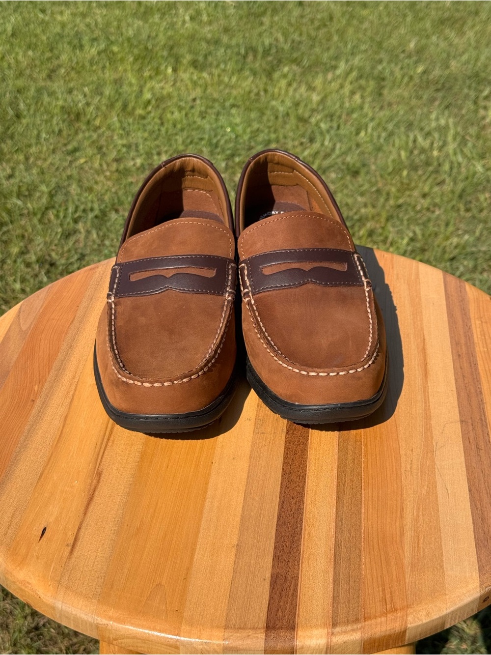Men's Sperry Monterey Memory Foam Brown Casual Penny Loafers - Slip-On Comfort - Picture 2 of 9